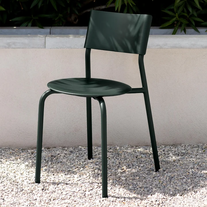 Garden chair SSDr, recycled plastic / steel, forest green by TipToe