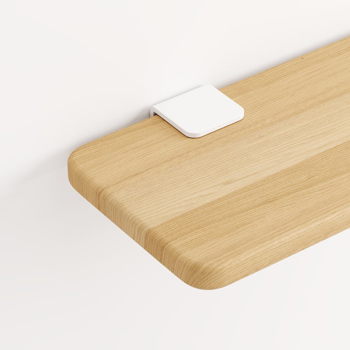 TipToe - Wall shelf oak, cloudy white