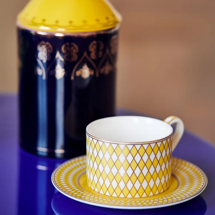 Pols Potten - Chess Tea cup matt glazed, yellow / gold