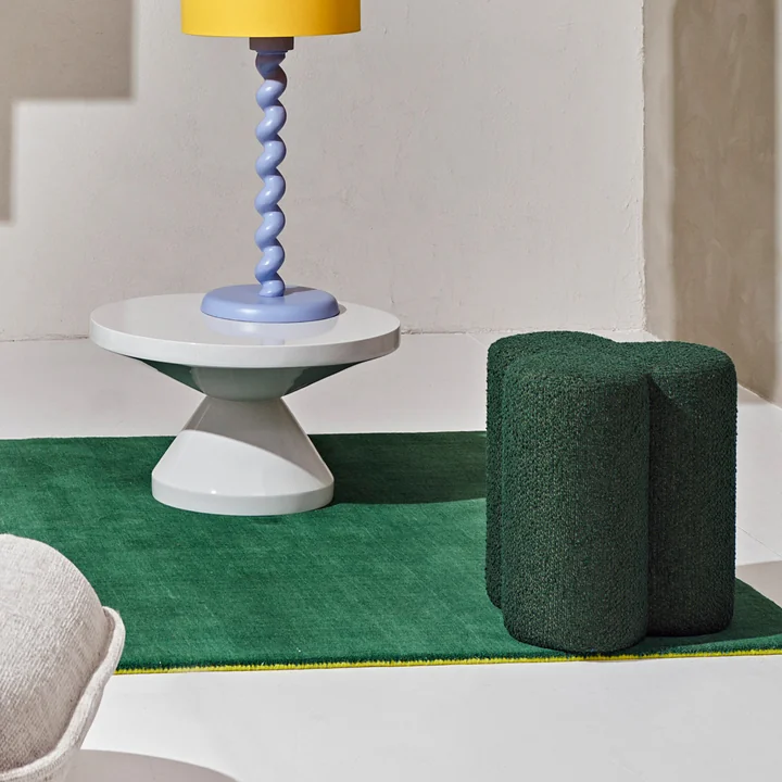 Pols Potten - Clover Stool, Ø 45 x H 37 cm, Boucle / green