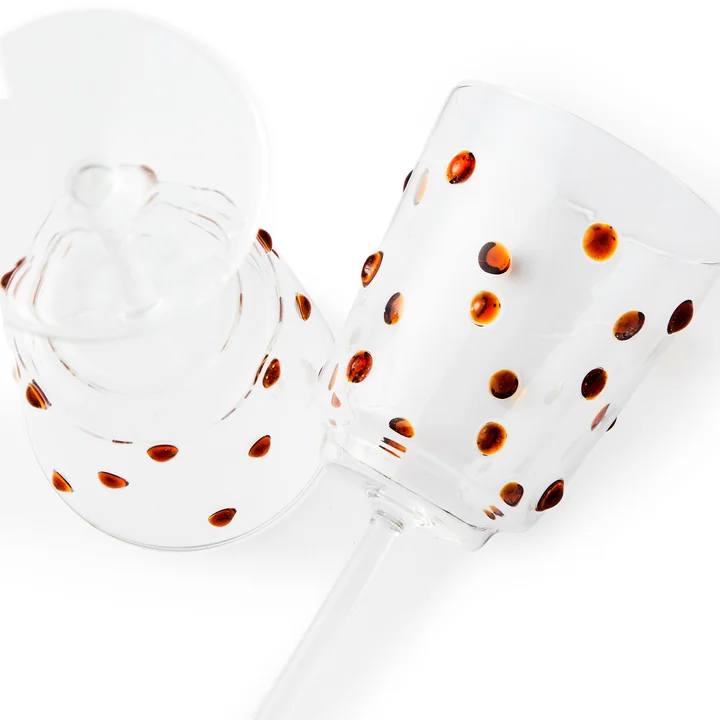 Pols Potten - Nob Wine glass, H 20 cm, yellow (set of 2)