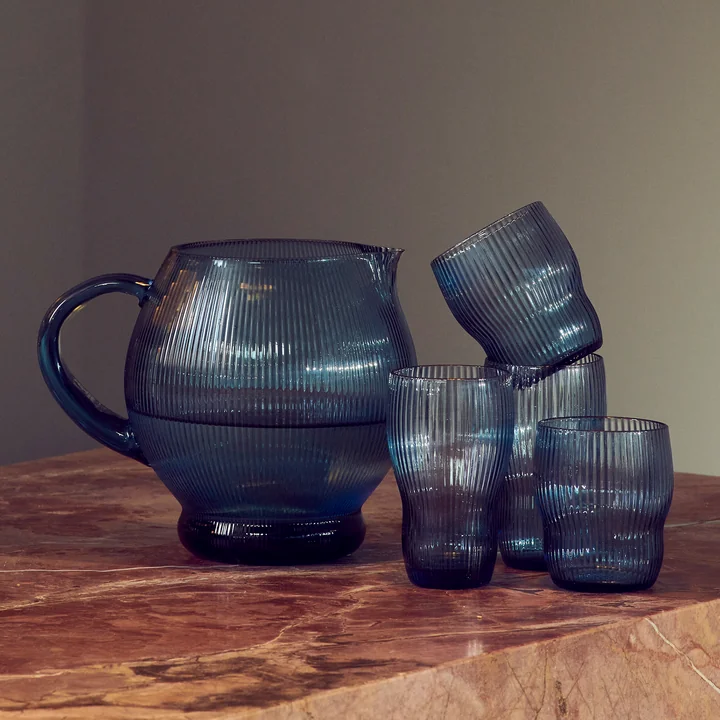 Pols Potten - Pum Pitcher and glasses, light blue
