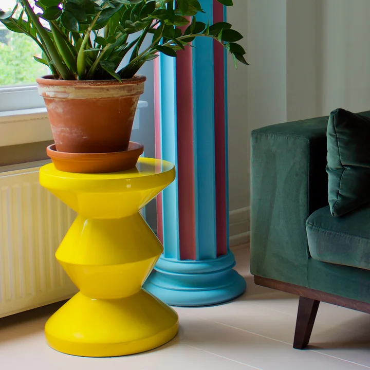 Zig Zag Stool, yellow from Pols Potten