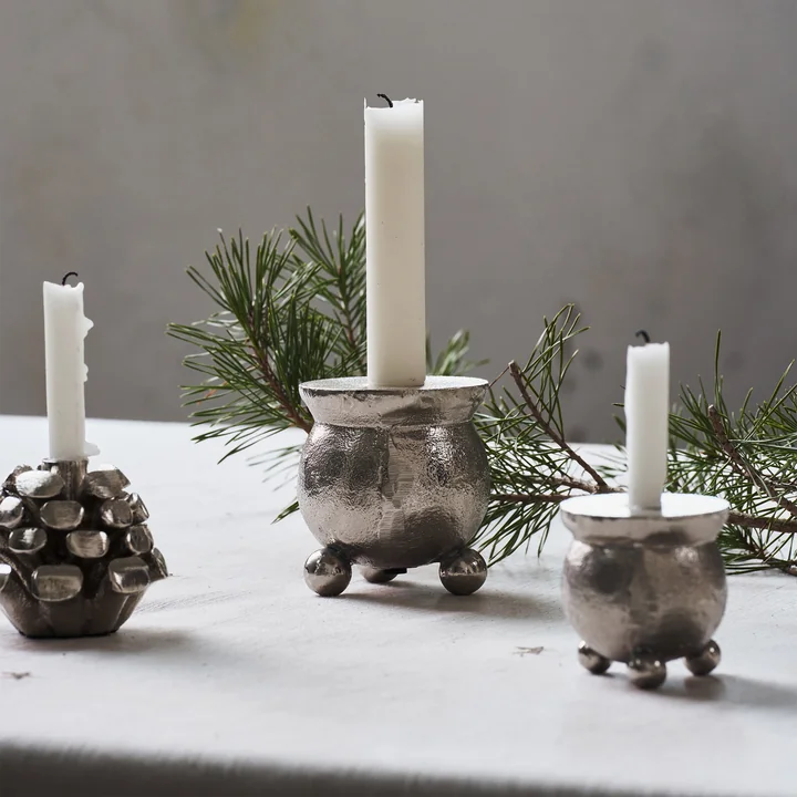 Classic Candlestick from House Doctor in the finish antique silver