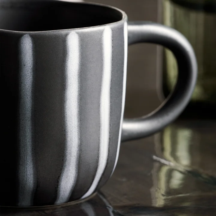 House Doctor - Line cup, Ø 8.7 cm, black / brown