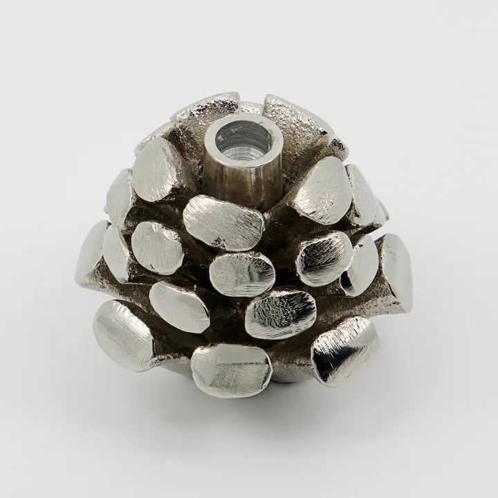 Pine Cone Candlestick from House Doctor in the finish antique silver