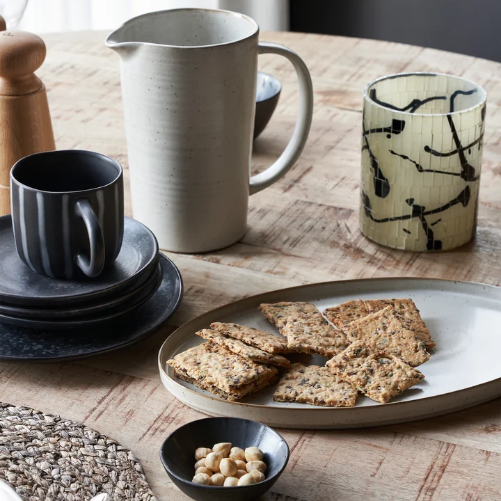 House Doctor - Pion serving bowl 30.9 x 1 9. 6 x 2 cm, gray / white