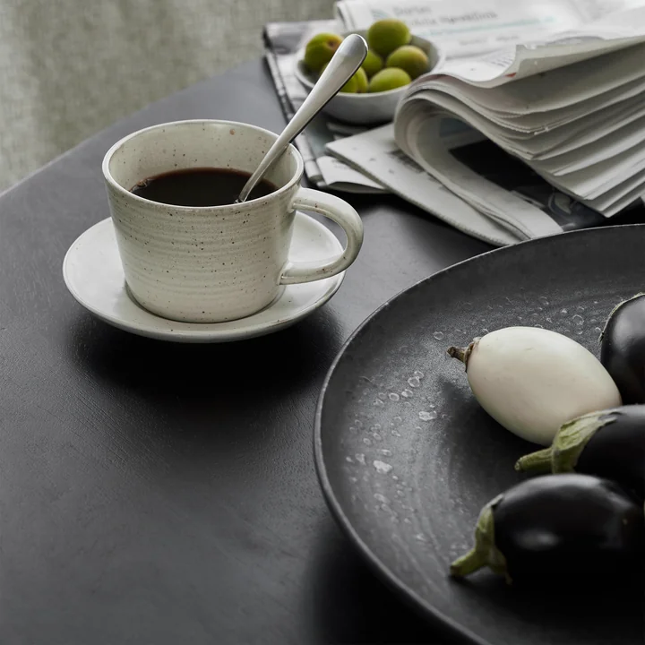 Pion cup with coaster from House Doctor in the design gray / white