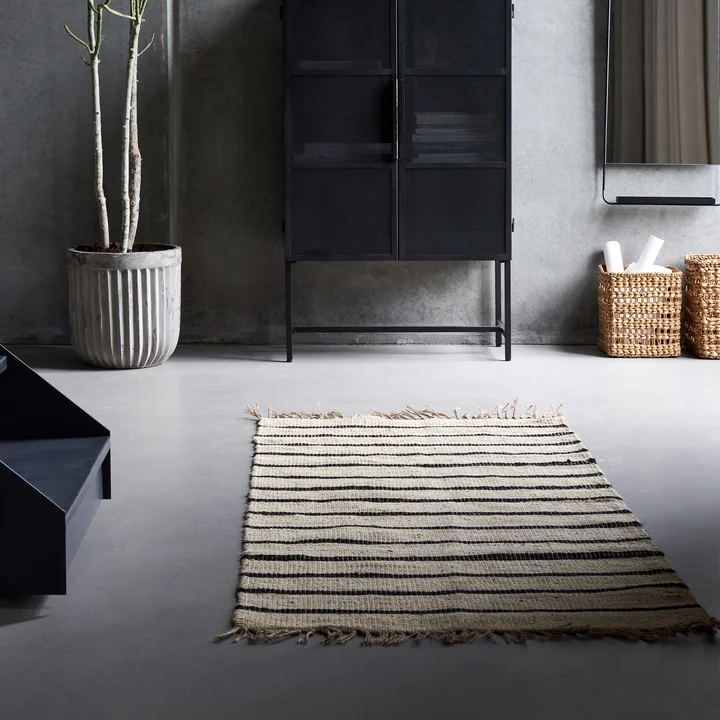 House Doctor - Sima Carpet, 90 x 200 cm, black / nature