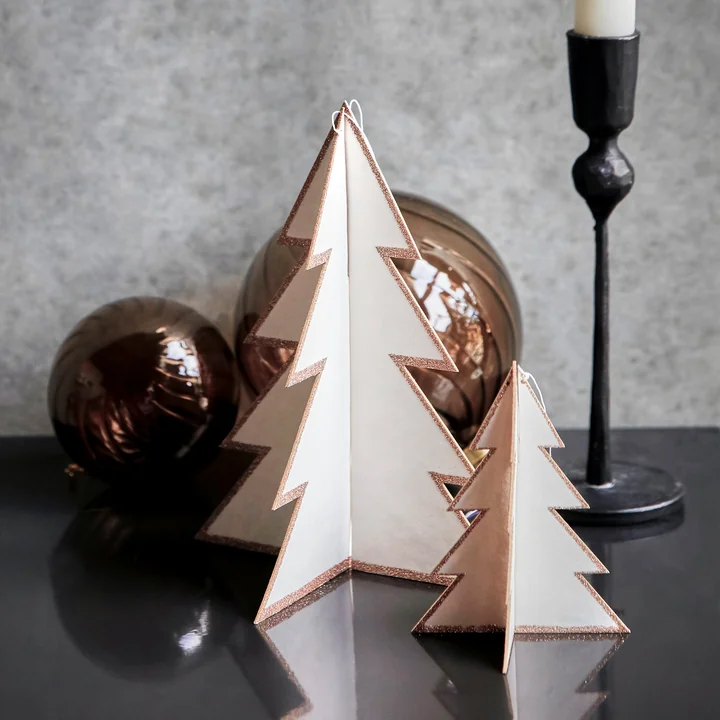 Threed Ornaments from House Doctor in white / gold finish (set of 2)