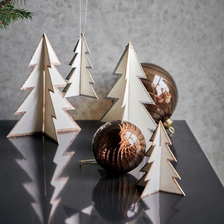 Threed Ornaments from House Doctor in the version white / gold and white / silver
