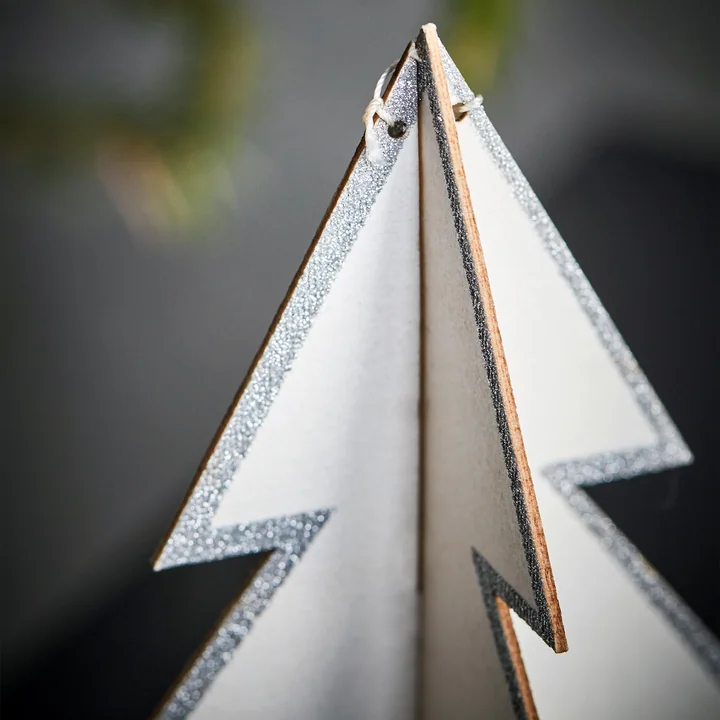 Threed Ornaments from House Doctor in white / silver finish (set of 2)