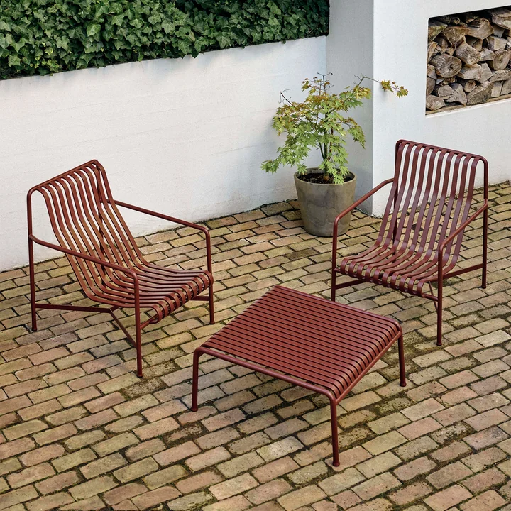 HAY - Palissade Lounge Chair High , iron red