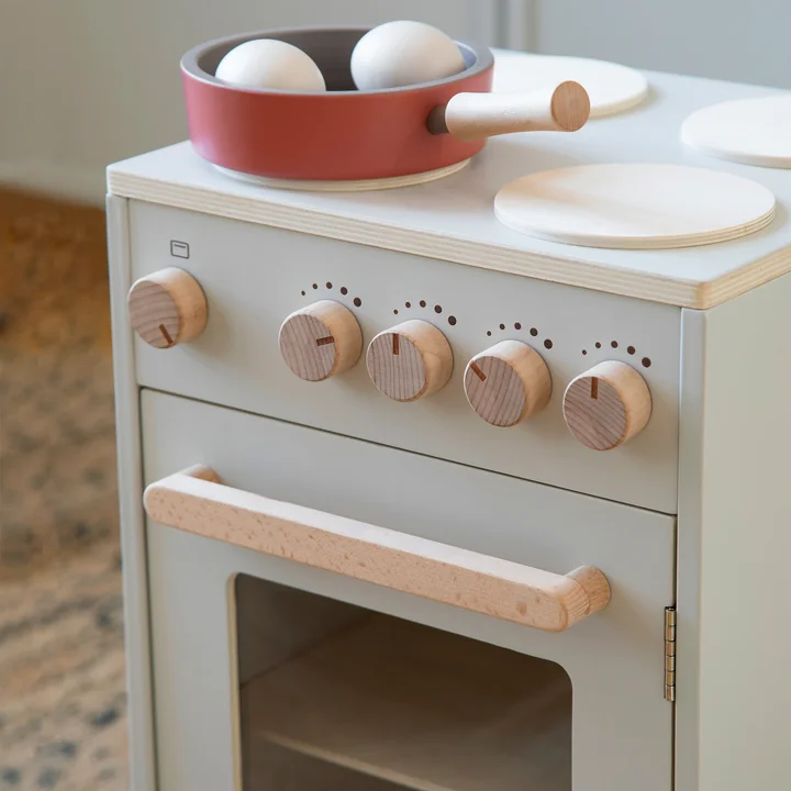 KIDchen Children's wooden kitchen, kitchen stove, beige from Sebra