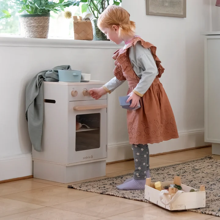 KIDchen Children's kitchen made of wood, beige by Sebra