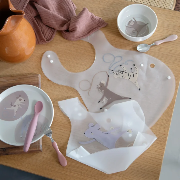 Plastic bibs, Teeny Toes (set of 2) by Sebra