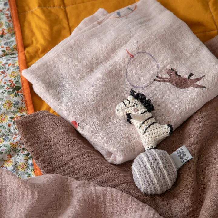 Sebra - Plain burp cloths, Teeny Toes (set of 3)