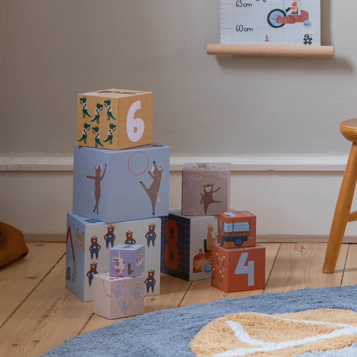 Sebra - Stacking blocks, Toes / Builders (set of 10)