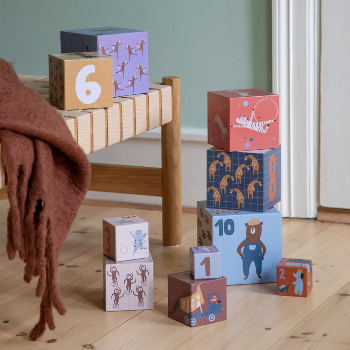 Sebra - Stacking blocks, Toes / Builders (set of 10)