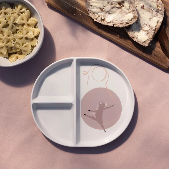 Tastii Plate with 3 compartments, Teeny Toes from Sebra