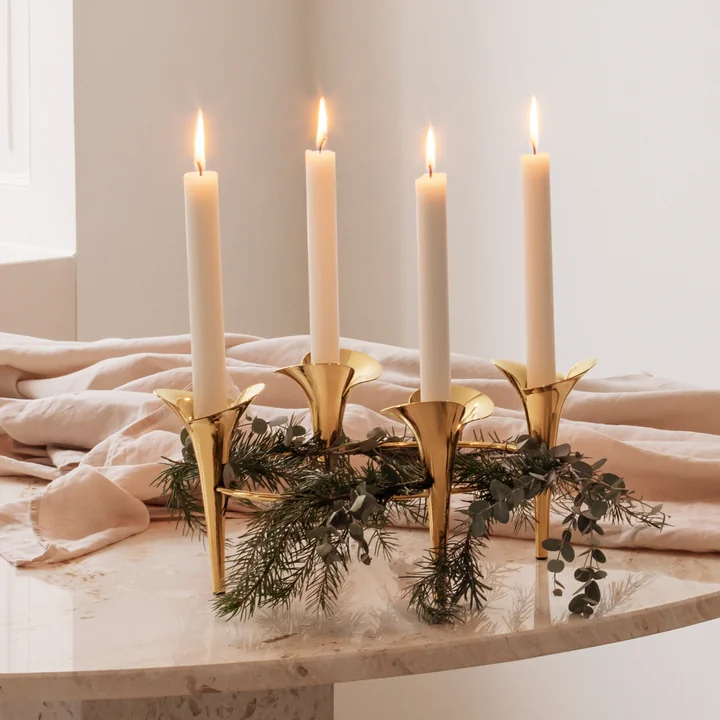 Bloom Botanica Candlestick, gold from Georg Jensen