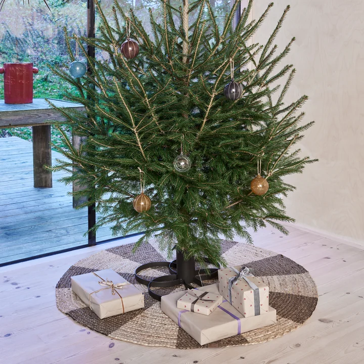 OYOY - Round Christmas tree rug, Ø 120 cm, natural