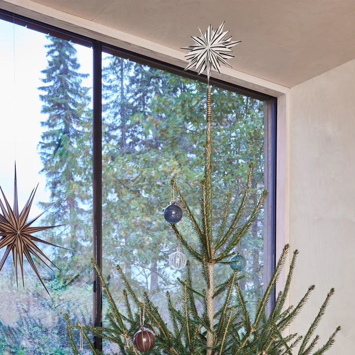 OYOY - Toppu Christmas tree lace star, white / black