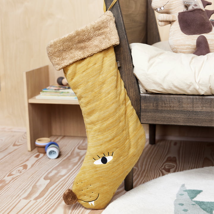 OYOY - Christmas stocking Lion, brown melange