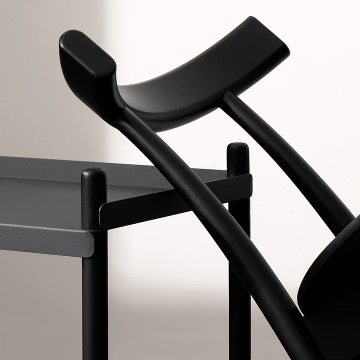 Skinny Wooden Chair in the version black (RAL 9005)