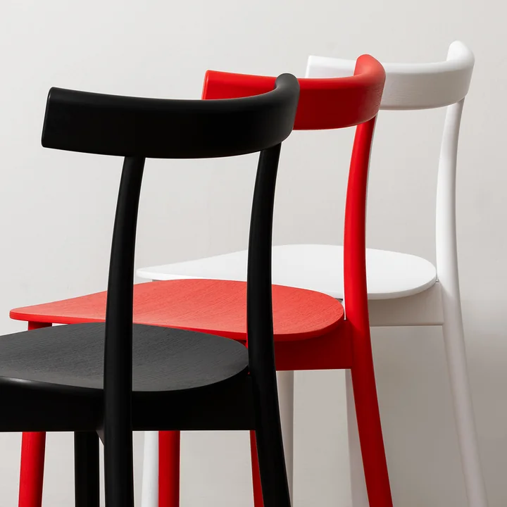 Skinny Wooden Chair in the version black, red, white