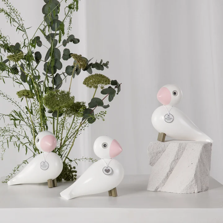 Songbird Love Charity from Kay Bojesen in the white / pink version