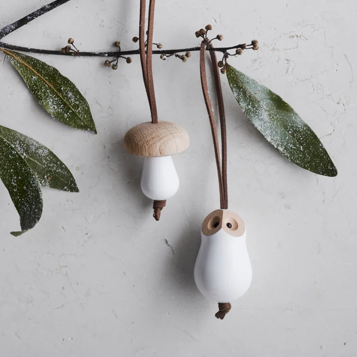 Rosendahl - Karen Blixens Christmas Nordic Tales pendant, mushroom and owl