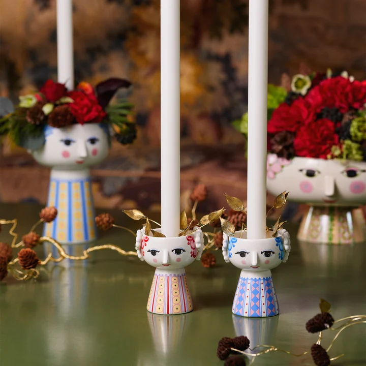 Bjørn Wiinblad - Eva Candlestick, blue and lavender blue