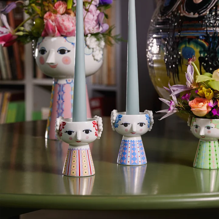 Bjørn Wiinblad - Eva Candlestick, blue and lavender blue