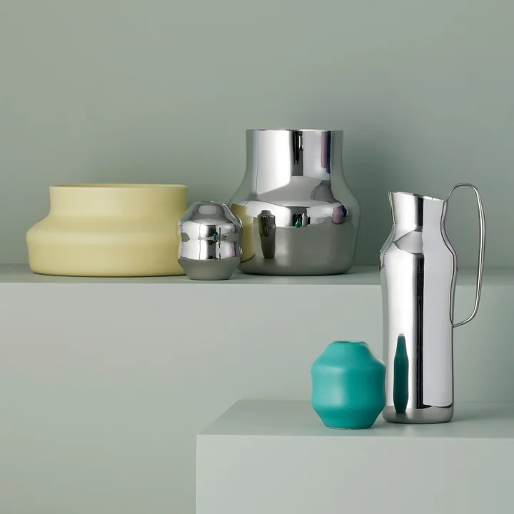 Gense - Dorotea ceramic vases and shiny steel