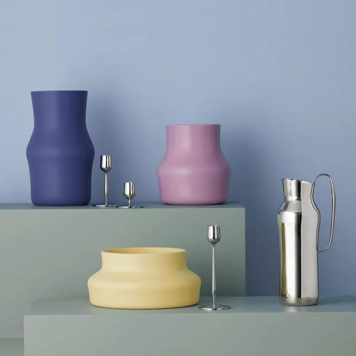 Gense - Dorotea ceramic vases and shiny steel