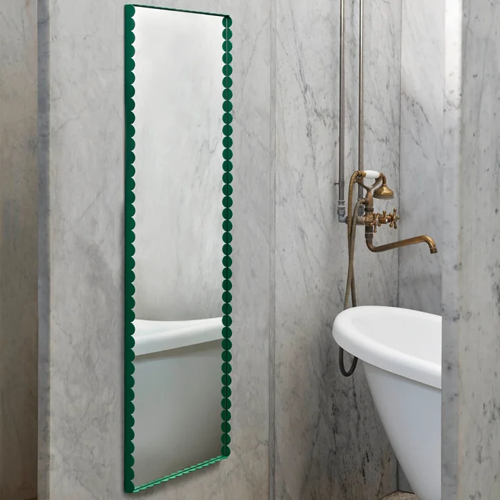 Arcs Mirror, M, rectangular, green from HAY