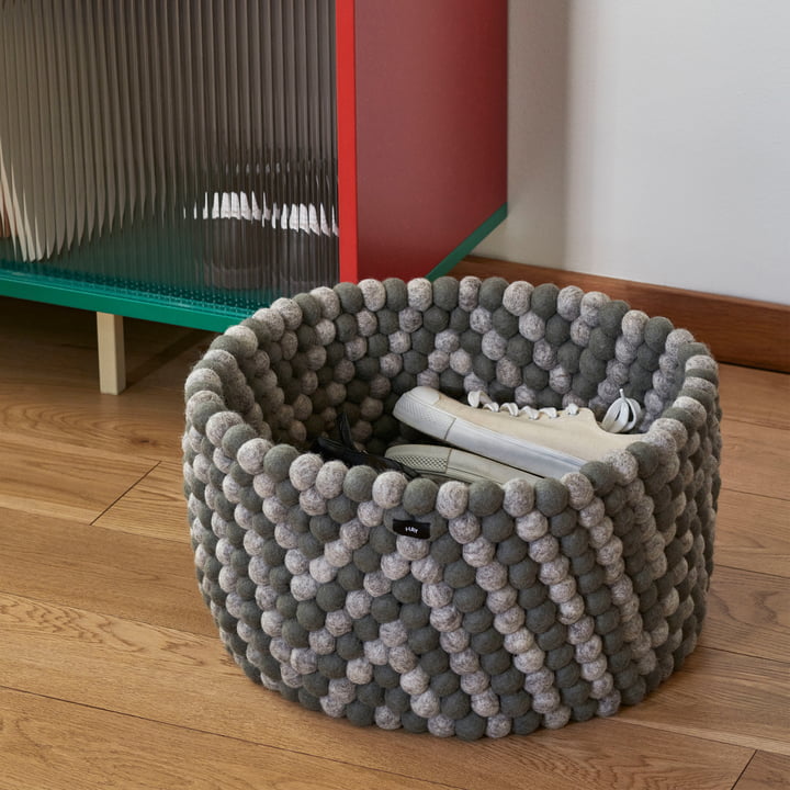 Hay - Bead Storage basket, Ø 40 x H 24 cm, gray