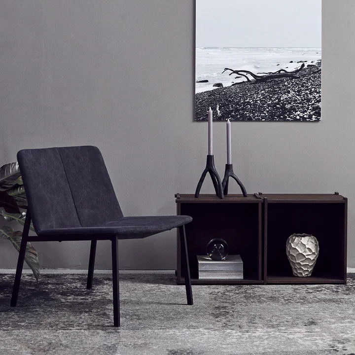 Muubs - Chamfer Lounge Chair, Blocks Bookshelf