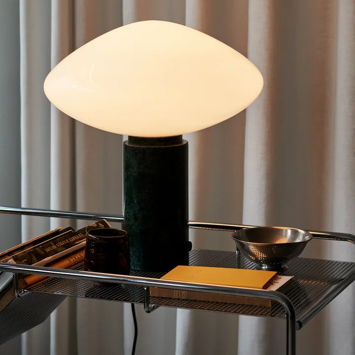 The Mist AP17 table lamp, matt white / guatemala verde by & Tradition