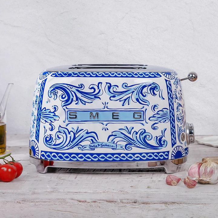 Smeg - 2-Slice Toaster TSF01, Dolce & Gabbana, blu mediterraneo