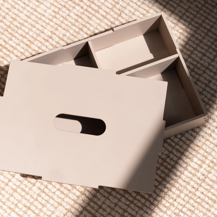 Nofred - Storage box with lid, 33.5 x 9 x 24 cm, beige