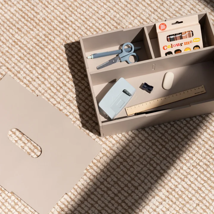 Nofred - Storage box with lid, 33.5 x 9 x 24 cm, beige