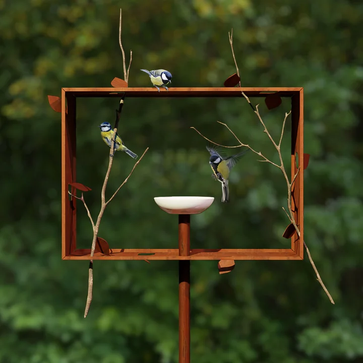 Frederik Roijé - Frame Bird feeder, corrosion brown