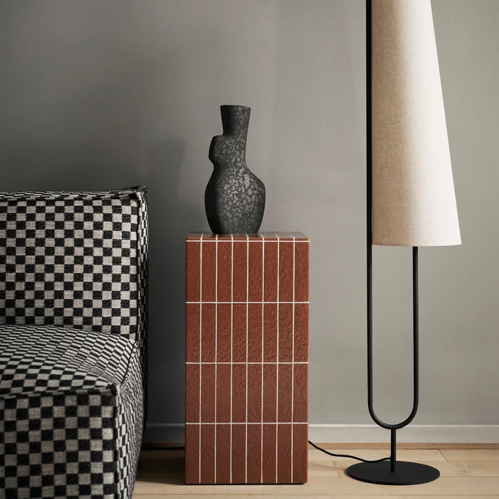 Ancora Floor lamp, frame black / lampshade natural by Ferm Living