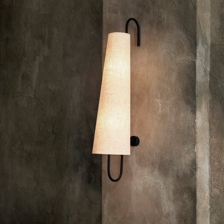 Ancora Wall lamp 100, black / nature by ferm Living