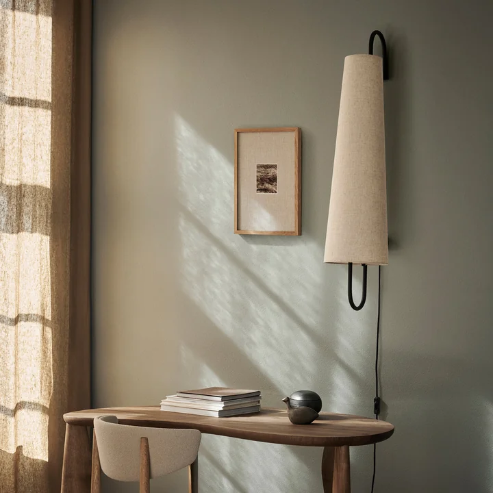 Ancora Wall lamp 100, black / nature by Ferm Living