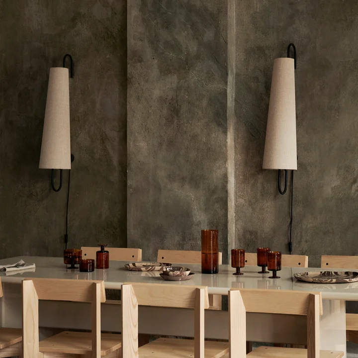 Ancora Wall lamp 100, black / nature by Ferm Living