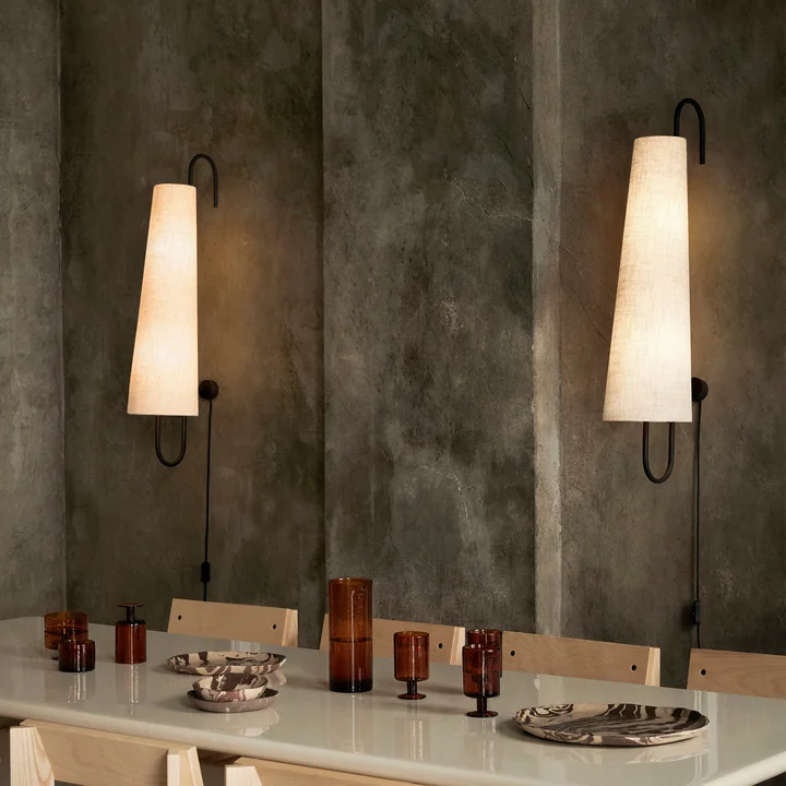 Ancora Wall lamp 100, black / nature by Ferm Living