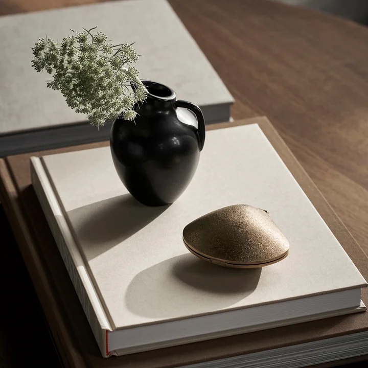 Clam Tealight holder, brass by Ferm Living